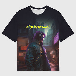 Мужская футболка оверсайз Cyberpunk 2077 - Keanu Reeves