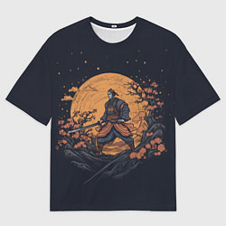 Футболка оверсайз мужская Самурай с катаной на рассвете, цвет: 3D-принт