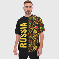 Футболка оверсайз мужская Russia хохлома, цвет: 3D-принт — фото 2