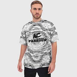 Футболка оверсайз мужская Parkour черно белый абстрактный узор, цвет: 3D-принт — фото 2