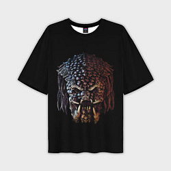 Мужская футболка оверсайз Predator - skull
