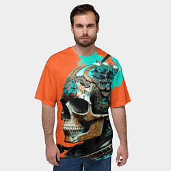 Футболка оверсайз мужская Art skull - irezumi - Japan, цвет: 3D-принт — фото 2
