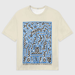 Футболка оверсайз мужская Кейт Харинг - 1983, цвет: 3D-принт