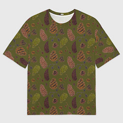 Мужская футболка оверсайз Шишки разные