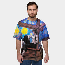 Футболка оверсайз мужская Берсерк и небо Ван Гога, цвет: 3D-принт — фото 2