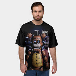 Футболка оверсайз мужская Five Nights at Freddys персонажи, цвет: 3D-принт — фото 2