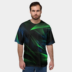 Футболка оверсайз мужская Dark green background, цвет: 3D-принт — фото 2