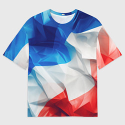Футболка оверсайз мужская Абстракция в цветах флага РФ, цвет: 3D-принт