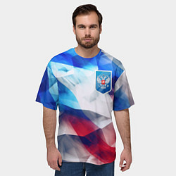 Футболка оверсайз мужская Абстракция герб России, цвет: 3D-принт — фото 2