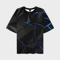 Футболка оверсайз мужская Black blue style, цвет: 3D-принт