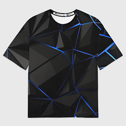 Футболка оверсайз мужская Black blue style, цвет: 3D-принт