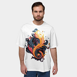 Футболка оверсайз мужская Пламя феникса, цвет: 3D-принт — фото 2