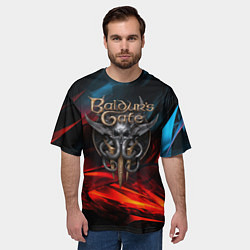 Футболка оверсайз мужская Baldurs Gate 3 logo, цвет: 3D-принт — фото 2