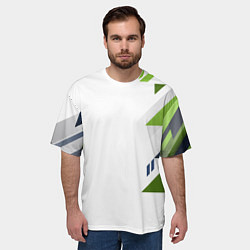 Футболка оверсайз мужская Геометрическая абстракция вектор, цвет: 3D-принт — фото 2