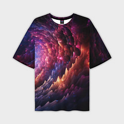 Мужская футболка оверсайз Звездная космическая спираль