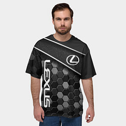 Футболка оверсайз мужская Lexus - Строгий технологичный, цвет: 3D-принт — фото 2