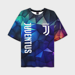 Футболка оверсайз мужская Juventus logo blue, цвет: 3D-принт