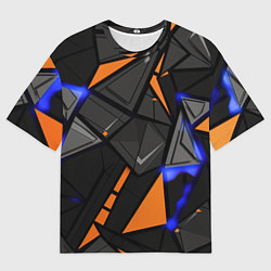 Мужская футболка оверсайз Orange black style