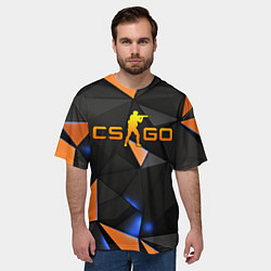 Футболка оверсайз мужская CSGO orange style, цвет: 3D-принт — фото 2