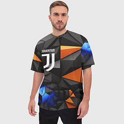 Футболка оверсайз мужская Juventus orange black style, цвет: 3D-принт — фото 2