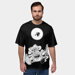 Футболка оверсайз мужская Луффи и гир 5 на луне, цвет: 3D-принт — фото 2