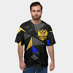Футболка оверсайз мужская Герб РФ абстракция, цвет: 3D-принт — фото 2