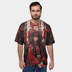 Футболка оверсайз мужская Девушка в юкате, цвет: 3D-принт — фото 2