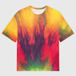 Футболка оверсайз мужская Огненный тай дай, цвет: 3D-принт