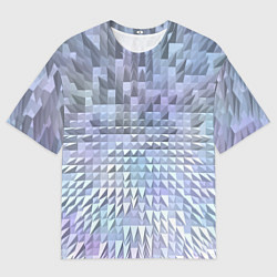 Мужская футболка оверсайз Серые и голубые пирамиды