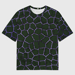 Мужская футболка оверсайз Слабосветящаяся неоновая сетка