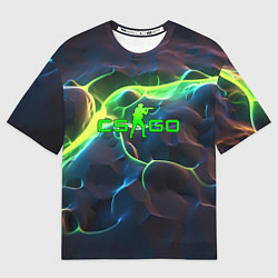 Мужская футболка оверсайз CSGO green neon
