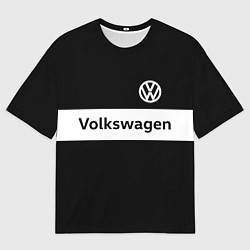 Футболка оверсайз мужская Фольцваген - черный и белый, цвет: 3D-принт