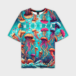 Мужская футболка оверсайз Медуза в стиле арт