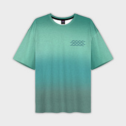 Мужская футболка оверсайз Бирюзовый цвет морской волны