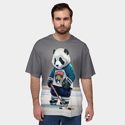 Футболка оверсайз мужская Panda striker of the Florida Panthers, цвет: 3D-принт — фото 2