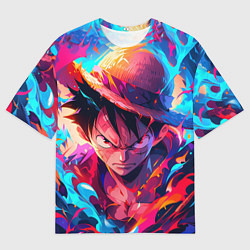 Футболка оверсайз мужская Луффи из Ван Пис - разноцветный, цвет: 3D-принт
