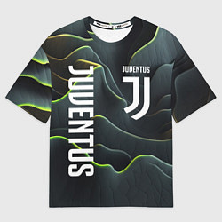 Футболка оверсайз мужская Juventus dark green logo, цвет: 3D-принт