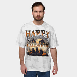 Футболка оверсайз мужская С котиками на хэллоуин, цвет: 3D-принт — фото 2