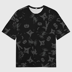 Мужская футболка оверсайз Хэллоуин тематика