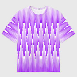Мужская футболка оверсайз Узкие сиреневые ромбы