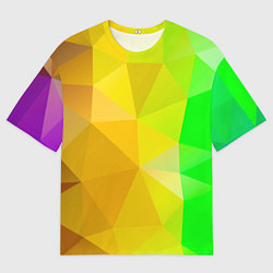 Мужская футболка оверсайз Жёлто-зелёная геометрия