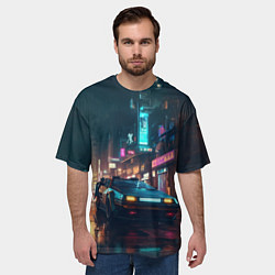 Футболка оверсайз мужская Пейзаж в стиле Бегущий по лезвию, цвет: 3D-принт — фото 2