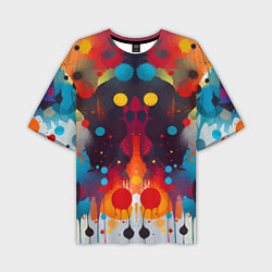 Мужская футболка оверсайз Mirrow colorful blots - abstraction - vogue