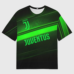 Футболка оверсайз мужская Juventus green line, цвет: 3D-принт