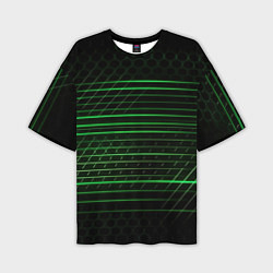 Мужская футболка оверсайз Green abstract texture