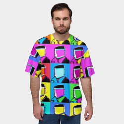 Футболка оверсайз мужская Pop art - abstraction - vogue, цвет: 3D-принт — фото 2