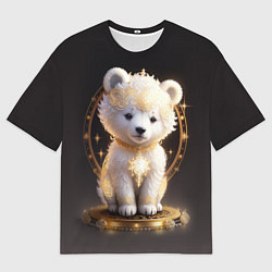 Мужская футболка оверсайз Белый медвежонок