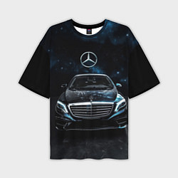 Футболка оверсайз мужская Mercedes Benz space background, цвет: 3D-принт