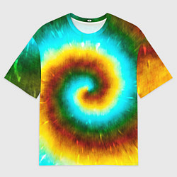 Футболка оверсайз мужская Тай-дай коричневый, цвет: 3D-принт