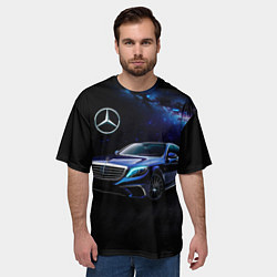 Футболка оверсайз мужская Синий мерседес, цвет: 3D-принт — фото 2